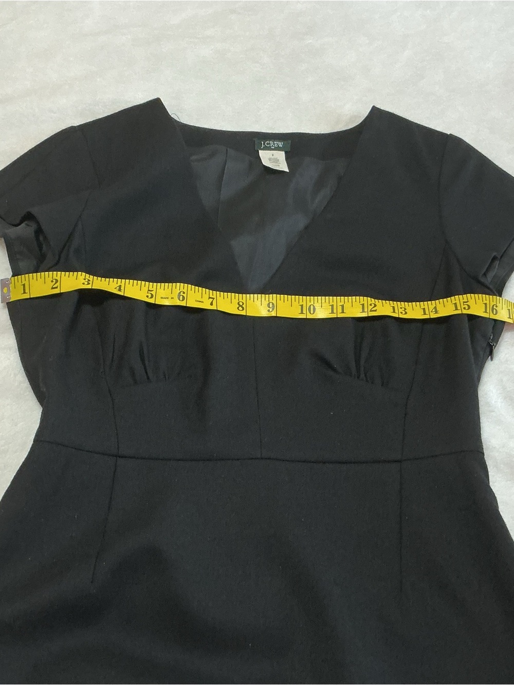 J. Crew Factory Black V Neck Cap Sleeve Sheath Dress LBD 2 - Picture 4 of 8